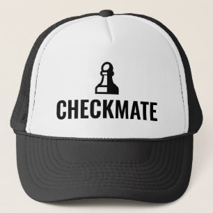 Casquette Chapeau du camionneur d'échecs noir CheckMate