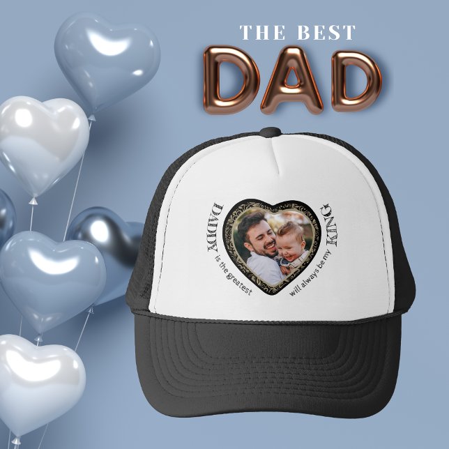 Casquette Chapeau en forme de coeur de photo papa (Daddy Photo Heart Shape Trucker Hat)