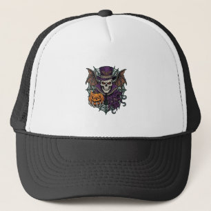 Casquette Chapeau Haut de Forme de Crâne de Halloween Ailes 