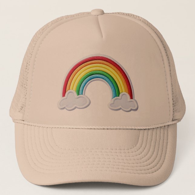 Casquette Chapeau minimaliste brodé Rainbow Dreams Trucker (Devant)