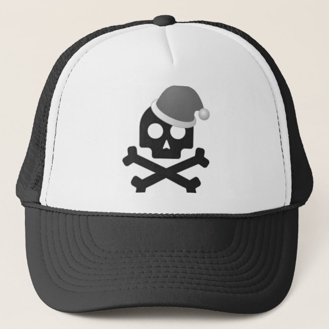 Casquette Chapeau père Noël Skull Trucker (Devant)
