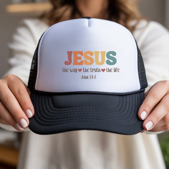 Casquette Chapeau Trucker Retro Jesus (Créateur téléchargé)