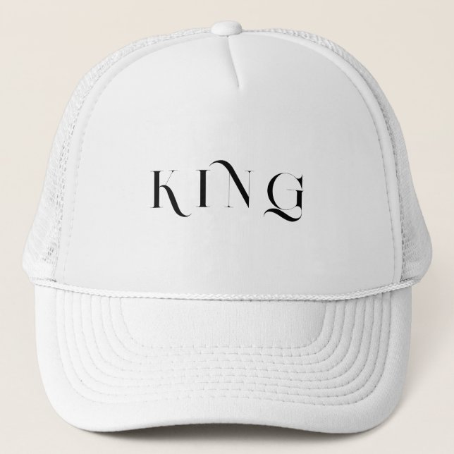 Casquette Chapeaux de camionnette blanc personnalisées King  (Devant)