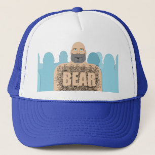 Casquette Chariot d'homme ours chauve musclé de SlipperyJoe 