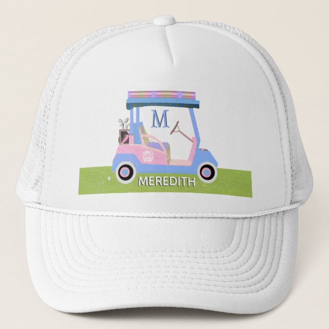 Casquette Charming Feminine Golf Clubs de panier Monogramme  (Devant)