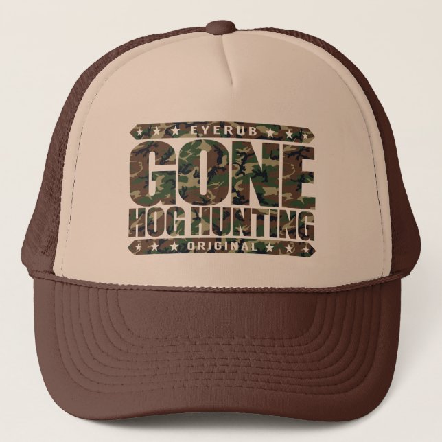 Casquette CHASSE ALLÉE de PORC - un chasseur sauvage moral (Devant)