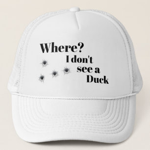 Casquette Chasse LOL Drôle OÙ JE NE VOIS PAS UN CANARD