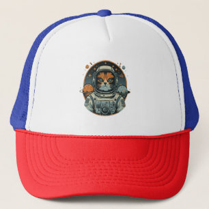 Casquette Chat-astronaute sur les Astéroïdes