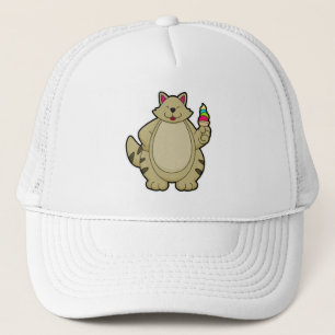 Casquette Chat avec crème glacée gaufre