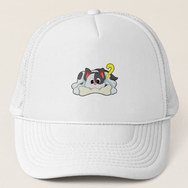 Casquette Chat avec os (Devant)