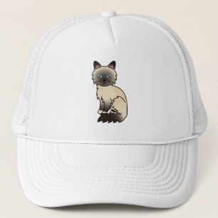 Casquette Chat Birman / Ragdoll au point sépia