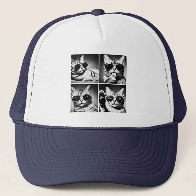 Casquette chat cool (Devant)