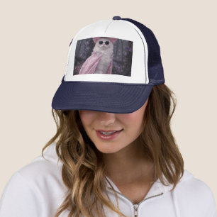 Casquette Chat de magicien magique en cape et chapeau rose b