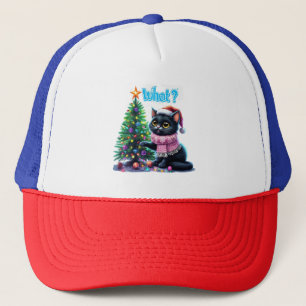 Casquette Chat de Noël amusant Avec Sticker Arbre