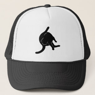 Casquette Chat léchant la silhouette de bout
