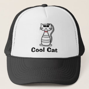 Casquette Chat mignon de bande dessinée de chat frais avec