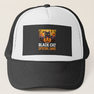 Casquette Chat noir spécial amour citrouille design Hallowee