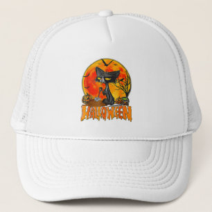 Casquette Chat Noir Sur Pleine lune Citrouille Costume Hallo