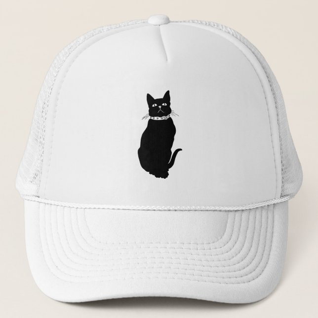 Casquette Chat noir vintage (Devant)