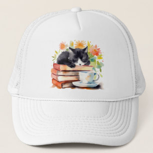 Casquette Chat Relaxant confortable en Aquarelle