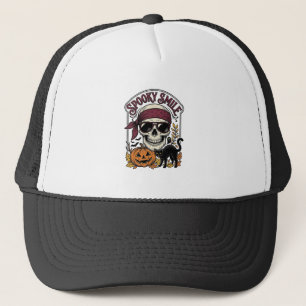 Casquette Chat squelette Halloween Graphique de citrouille v