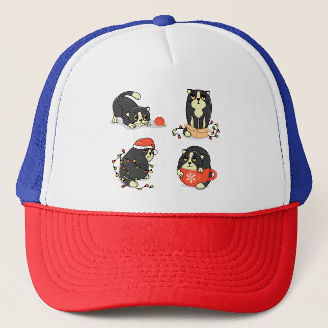 Casquette Chats de Noël mignons et amusants (Devant)
