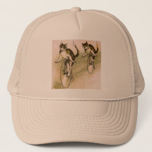 Casquette Chats vintages à vélo