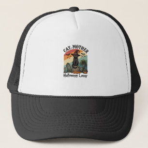 Casquette Chatte Mère Amoureuse d'Halloween Chapeau de Sorci