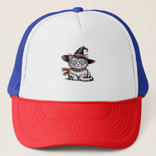 Casquette Chatte Sorcière Cool – Joli Chat de Halloween avec