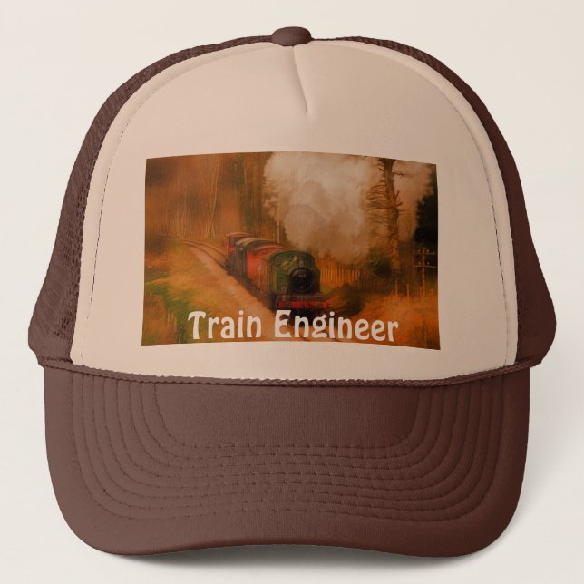 Casquette Chemin de fer Enthousiaste Steam Train Engineer Se (Devant)