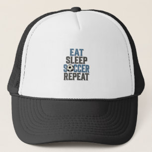 Casquette Chemise de typographie vintage Soccer Eat Sleep Re