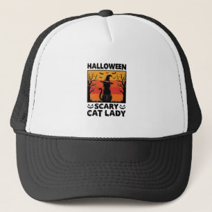 Casquette Chemise Halloween Dame de chat effrayant Gravure V