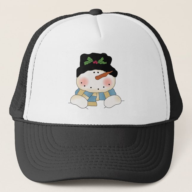 Casquette Chemises et cadeaux Snowman souriants (Devant)