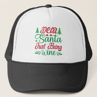 Casquette Cher père Noël apportez juste du vin