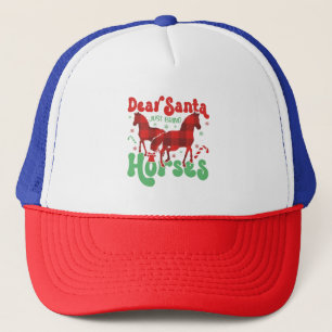 Casquette Cher Père Noël, apportez juste les chevaux, Noël d