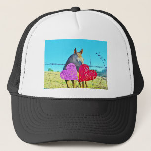 Casquette Cheval blanc et Brown Valentine Coeurs