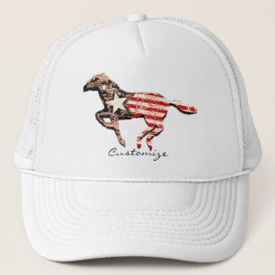 Casquette Cheval du drapeau américain qui court Thunder_Cov