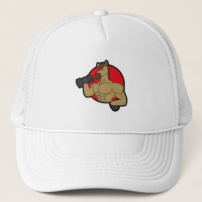 Casquette Cheval en Bodybuilder avec Dumbbell (Devant)