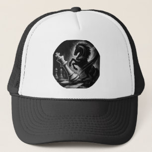 Casquette Cheval Noir Dramatique vs Roi - Oeuvre audacieuse 