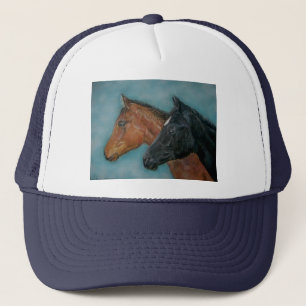 Casquette chevaux noirs de bébé de poulain de châtaigne d