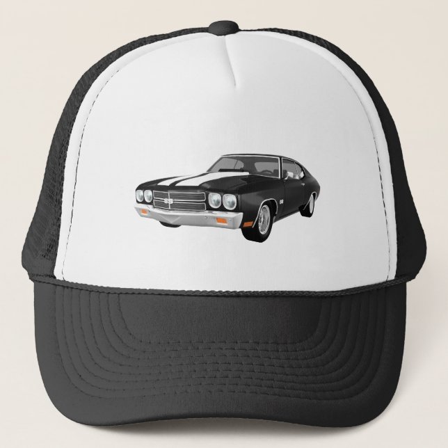 Casquette Chevelle 1970 solides solubles : Finition noire : (Devant)