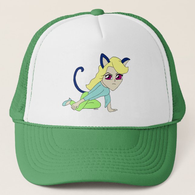 Casquette chibi chatte fille  (Devant)