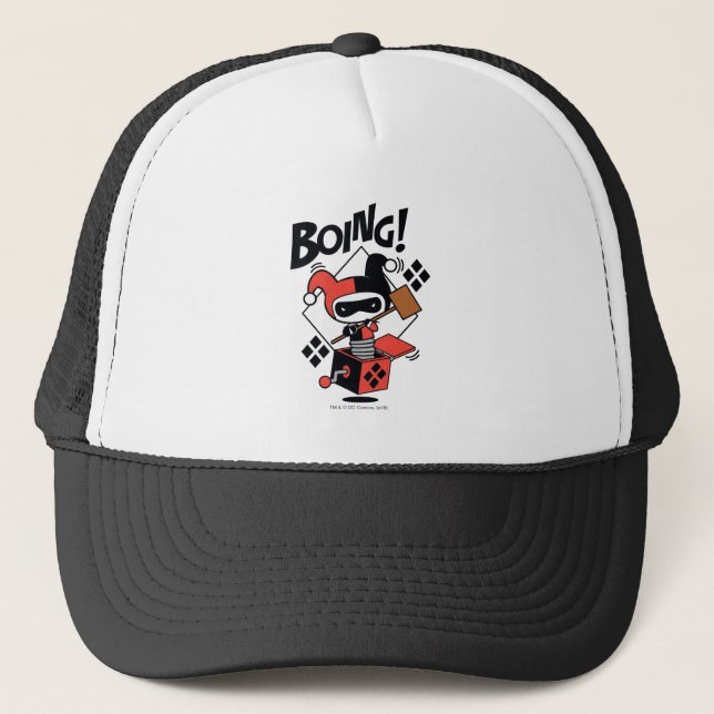 Casquette Chibi Harley-Quinn-In-A-Box Avec Marteau (Devant)