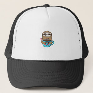Casquette Chibi Paresseux Amoureux de Café � Mignon Kawaii P