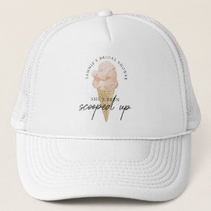 Casquette Chic moderne aquarelle glace Fête des mariées crèm