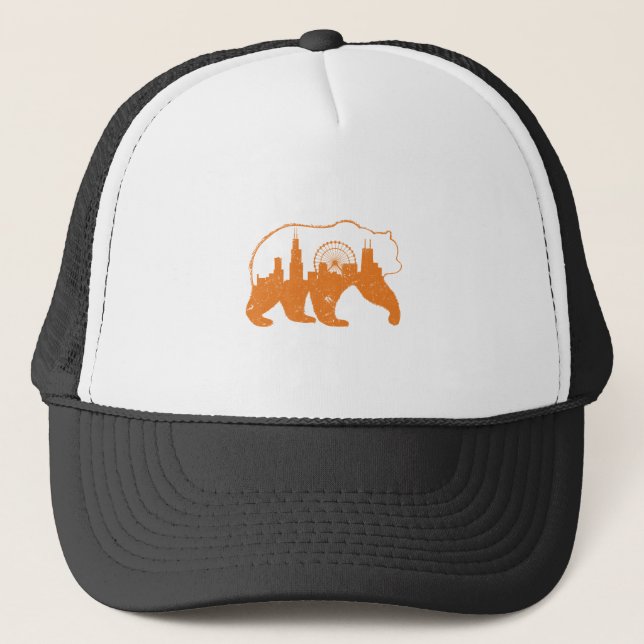 Casquette Chicago City Vêtement Downtown Walking Bear Silhou (Devant)