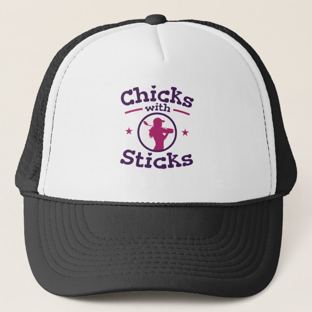 Casquette Chicks avec bâtons Golf Golfing Femmes (Devant)