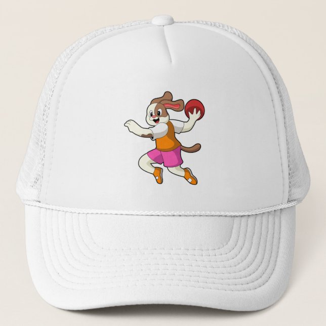Casquette Chien à Handball joueur avec Handball (Devant)
