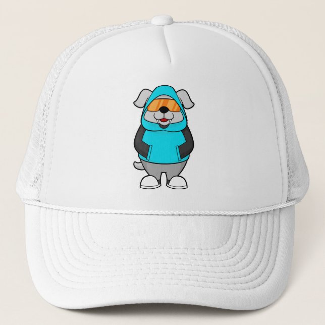 Casquette Chien avec lunettes de soleil (Devant)