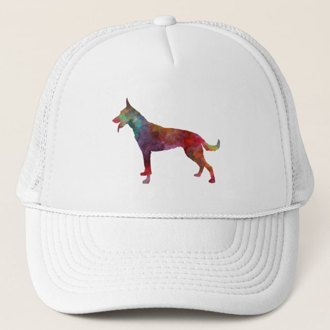 Casquette Chien berger néerlandais en aquarelle (Devant)